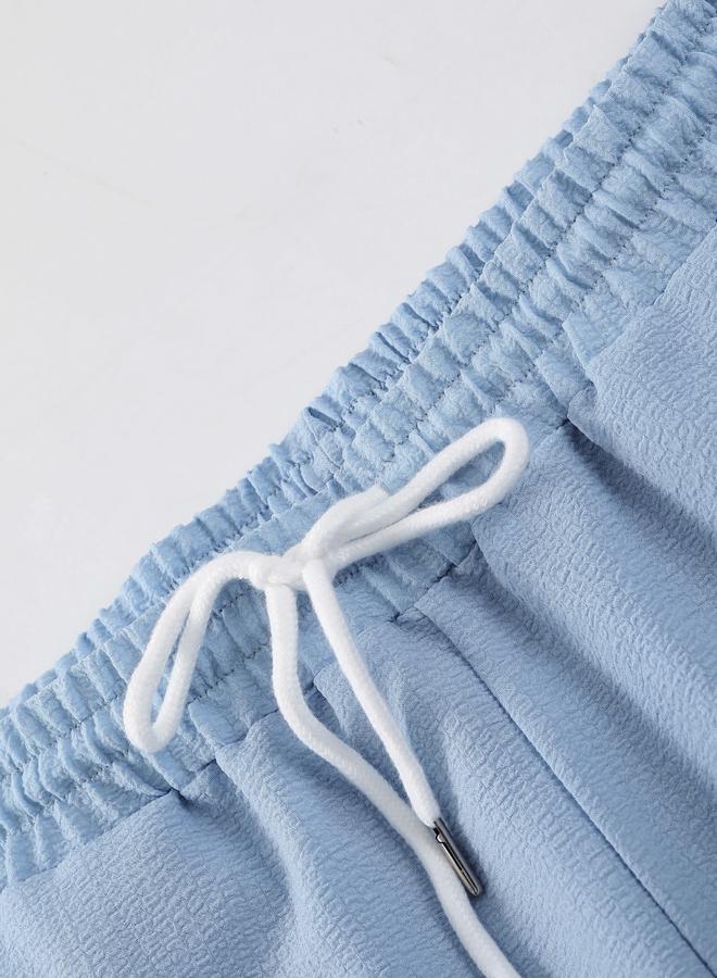 Take Two Men Light Blue Textured Shirt and Trousers Co-Ords - Image 5